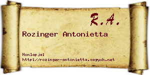 Rozinger Antonietta névjegykártya